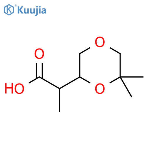 2-(6,6-Dimethyl-1,4-dioxan-2-yl)propanoic acid structure