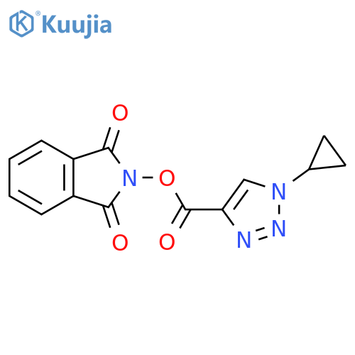 1,3-dioxo-2,3-dihydro-1H-isoindol-2-yl 1-cyclopropyl-1H-1,2,3-triazole-4-carboxylate structure
