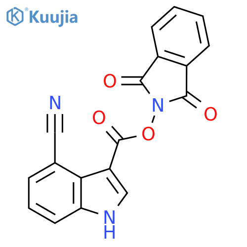 1,3-dioxo-2,3-dihydro-1H-isoindol-2-yl 4-cyano-1H-indole-3-carboxylate structure