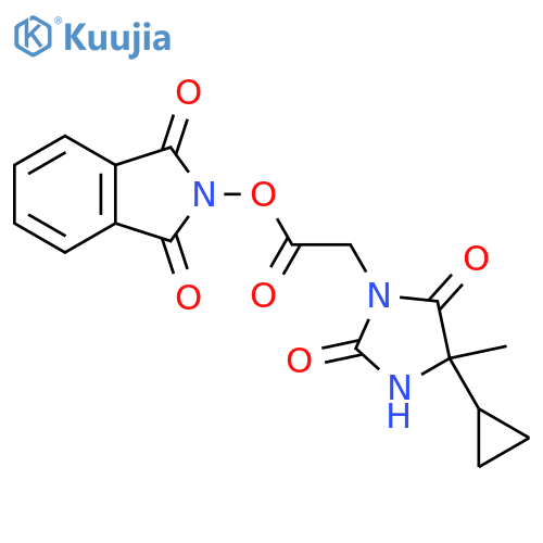 1,3-dioxo-2,3-dihydro-1H-isoindol-2-yl 2-(4-cyclopropyl-4-methyl-2,5-dioxoimidazolidin-1-yl)acetate structure
