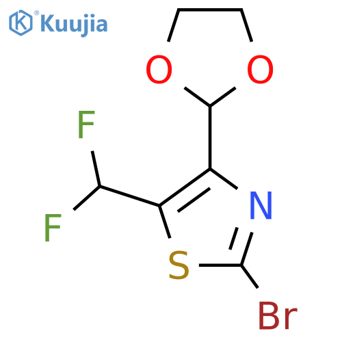 2-Bromo-5-(difluoromethyl)-4-(1,3-dioxolan-2-yl)-1,3-thiazole structure