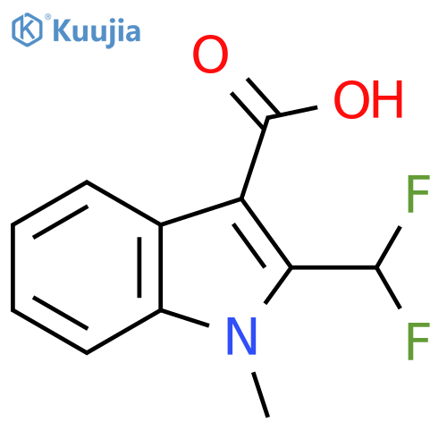 2-(Difluoromethyl)-1-methylindole-3-carboxylic acid structure