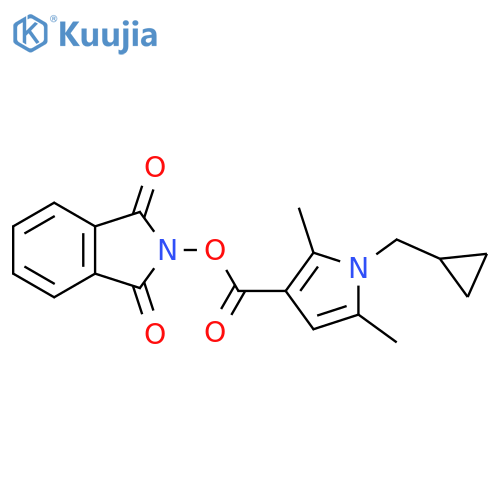 1,3-dioxo-2,3-dihydro-1H-isoindol-2-yl 1-(cyclopropylmethyl)-2,5-dimethyl-1H-pyrrole-3-carboxylate structure