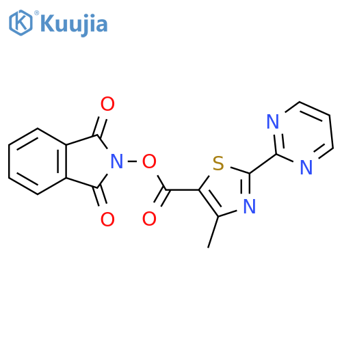 1,3-dioxo-2,3-dihydro-1H-isoindol-2-yl 4-methyl-2-(pyrimidin-2-yl)-1,3-thiazole-5-carboxylate structure