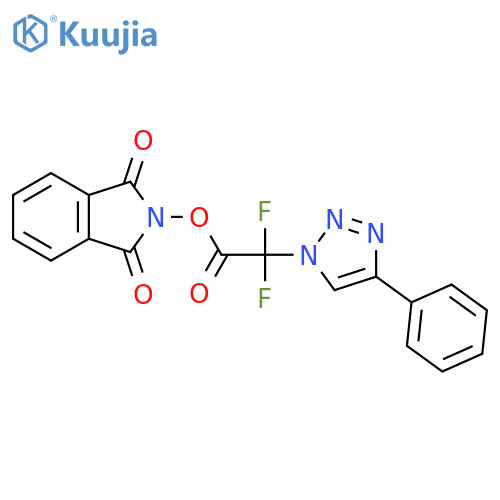 1,3-dioxo-2,3-dihydro-1H-isoindol-2-yl 2,2-difluoro-2-(4-phenyl-1H-1,2,3-triazol-1-yl)acetate structure