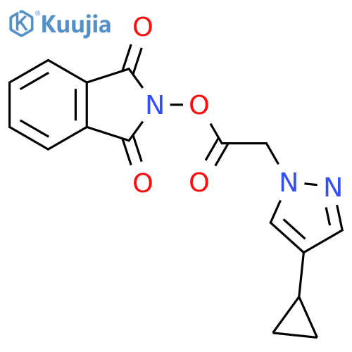 1,3-dioxo-2,3-dihydro-1H-isoindol-2-yl 2-(4-cyclopropyl-1H-pyrazol-1-yl)acetate structure