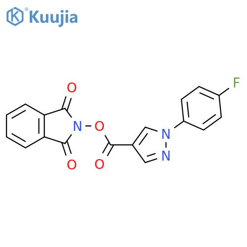 1,3-dioxo-2,3-dihydro-1H-isoindol-2-yl 1-(4-fluorophenyl)-1H-pyrazole-4-carboxylate structure