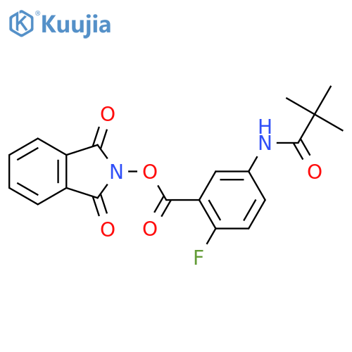1,3-dioxo-2,3-dihydro-1H-isoindol-2-yl 5-(2,2-dimethylpropanamido)-2-fluorobenzoate structure