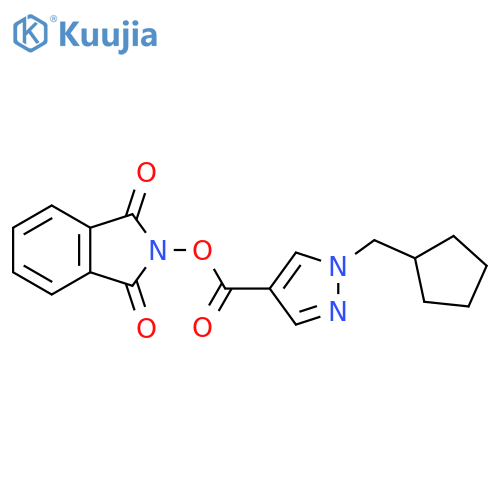 1,3-dioxo-2,3-dihydro-1H-isoindol-2-yl 1-(cyclopentylmethyl)-1H-pyrazole-4-carboxylate structure