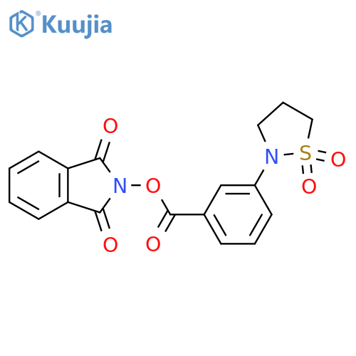 1,3-dioxo-2,3-dihydro-1H-isoindol-2-yl 3-(1,1-dioxo-1lambda6,2-thiazolidin-2-yl)benzoate structure