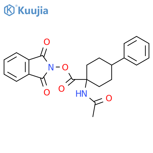 1,3-dioxo-2,3-dihydro-1H-isoindol-2-yl 1-acetamido-4-phenylcyclohexane-1-carboxylate structure
