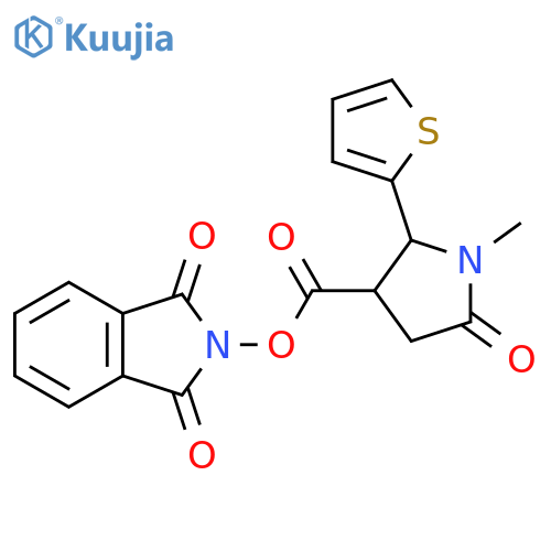 1,3-dioxo-2,3-dihydro-1H-isoindol-2-yl 1-methyl-5-oxo-2-(thiophen-2-yl)pyrrolidine-3-carboxylate structure
