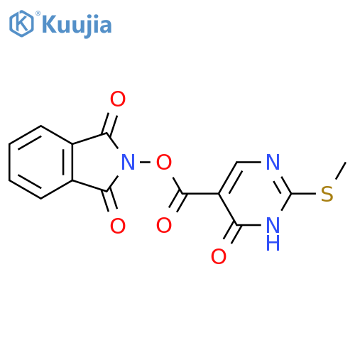 1,3-dioxo-2,3-dihydro-1H-isoindol-2-yl 4-hydroxy-2-(methylsulfanyl)pyrimidine-5-carboxylate structure