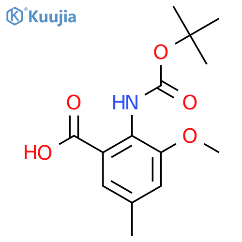 2-{[(Tert-butoxy)carbonyl]amino}-3-methoxy-5-methylbenzoic acid structure