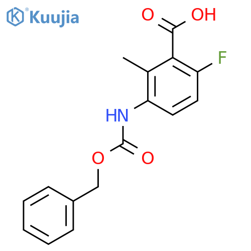 6-Fluoro-2-methyl-3-(phenylmethoxycarbonylamino)benzoic acid structure