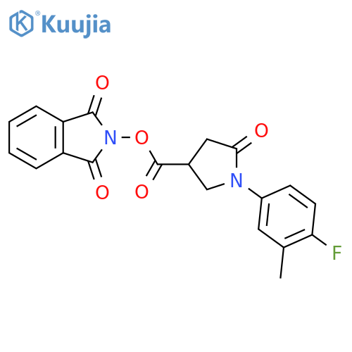 1,3-dioxo-2,3-dihydro-1H-isoindol-2-yl 1-(4-fluoro-3-methylphenyl)-5-oxopyrrolidine-3-carboxylate structure