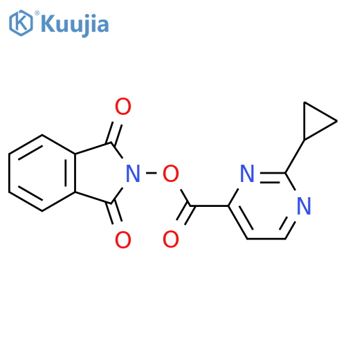 1,3-dioxo-2,3-dihydro-1H-isoindol-2-yl 2-cyclopropylpyrimidine-4-carboxylate structure