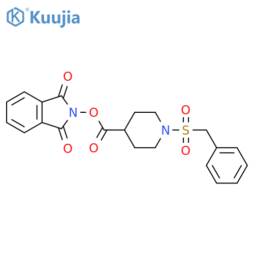 1,3-dioxo-2,3-dihydro-1H-isoindol-2-yl 1-phenylmethanesulfonylpiperidine-4-carboxylate structure