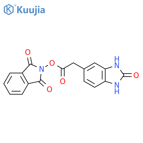 1,3-dioxo-2,3-dihydro-1H-isoindol-2-yl 2-(2-oxo-2,3-dihydro-1H-1,3-benzodiazol-5-yl)acetate structure