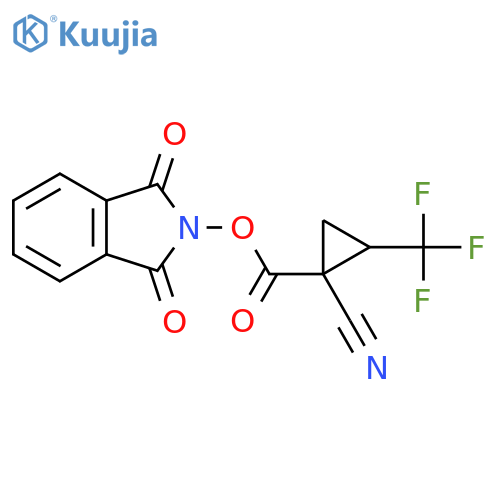 1,3-dioxo-2,3-dihydro-1H-isoindol-2-yl 1-cyano-2-(trifluoromethyl)cyclopropane-1-carboxylate structure