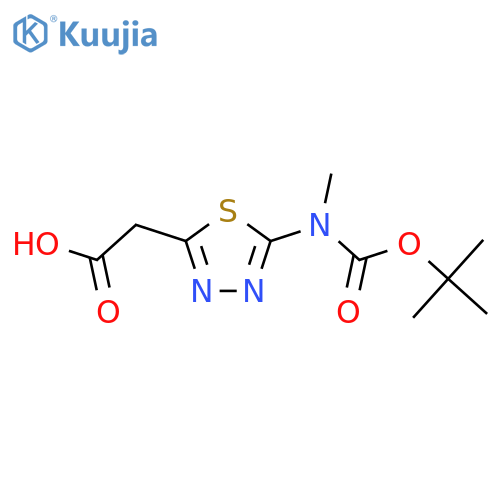 2-[5-[Methyl-[(2-methylpropan-2-yl)oxycarbonyl]amino]-1,3,4-thiadiazol-2-yl]acetic acid structure