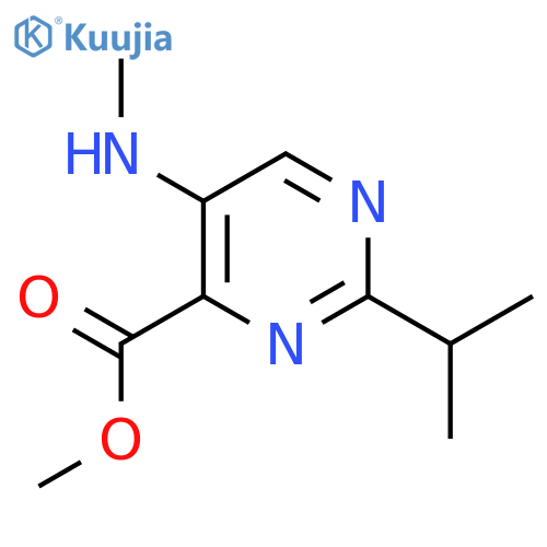 Methyl 5-(methylamino)-2-propan-2-ylpyrimidine-4-carboxylate structure