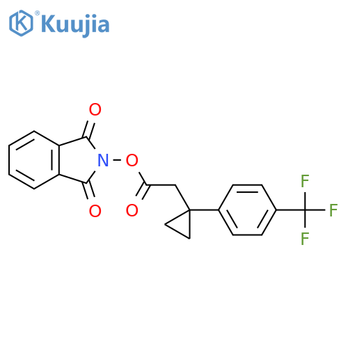 1,3-dioxo-2,3-dihydro-1H-isoindol-2-yl 2-{1-[4-(trifluoromethyl)phenyl]cyclopropyl}acetate structure