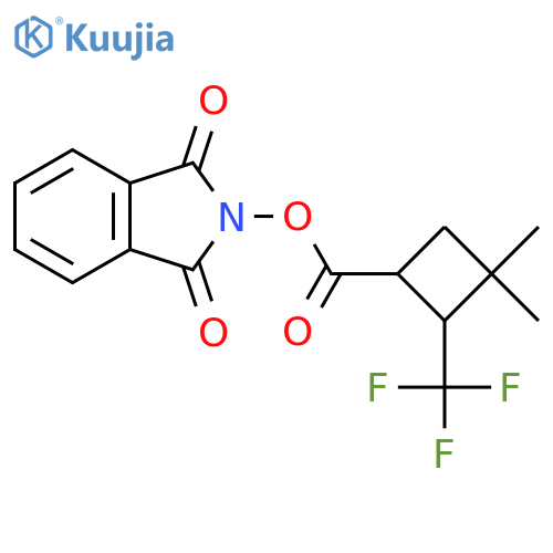 1,3-dioxo-2,3-dihydro-1H-isoindol-2-yl 3,3-dimethyl-2-(trifluoromethyl)cyclobutane-1-carboxylate structure