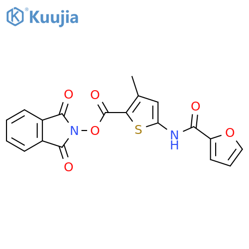 1,3-dioxo-2,3-dihydro-1H-isoindol-2-yl 5-(furan-2-amido)-3-methylthiophene-2-carboxylate structure