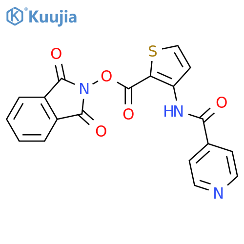 1,3-dioxo-2,3-dihydro-1H-isoindol-2-yl 3-(pyridine-4-amido)thiophene-2-carboxylate structure