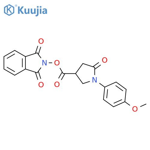 1,3-dioxo-2,3-dihydro-1H-isoindol-2-yl 1-(4-methoxyphenyl)-5-oxopyrrolidine-3-carboxylate structure