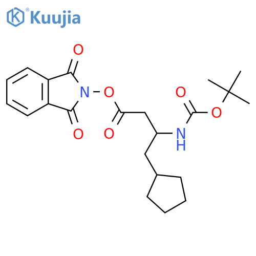 1,3-dioxo-2,3-dihydro-1H-isoindol-2-yl 3-{[(tert-butoxy)carbonyl]amino}-4-cyclopentylbutanoate structure