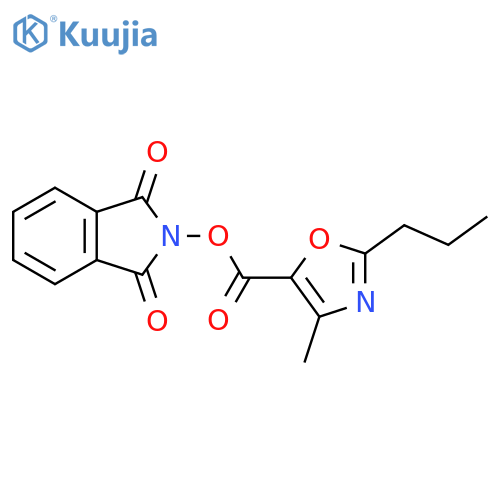 1,3-dioxo-2,3-dihydro-1H-isoindol-2-yl 4-methyl-2-propyl-1,3-oxazole-5-carboxylate structure