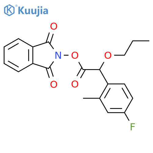 1,3-dioxo-2,3-dihydro-1H-isoindol-2-yl 2-(4-fluoro-2-methylphenyl)-2-propoxyacetate structure
