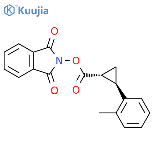 rac-1,3-dioxo-2,3-dihydro-1H-isoindol-2-yl (1R,2R)-2-(2-methylphenyl)cyclopropane-1-carboxylate structure