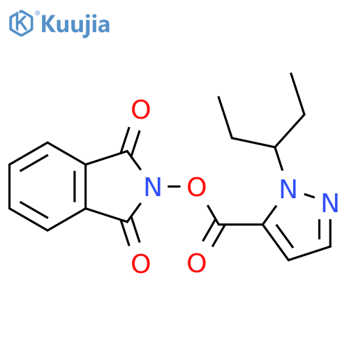1,3-dioxo-2,3-dihydro-1H-isoindol-2-yl 1-(pentan-3-yl)-1H-pyrazole-5-carboxylate structure