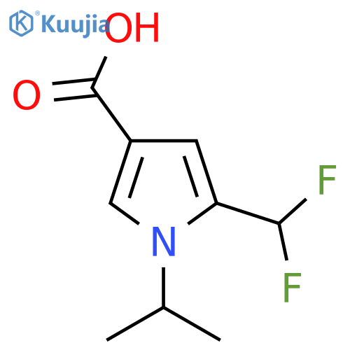 5-(Difluoromethyl)-1-propan-2-ylpyrrole-3-carboxylic acid structure