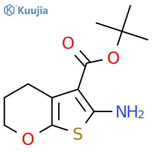 Tert-butyl 6-amino-3,4-dihydro-2H-thieno[2,3-b]pyran-5-carboxylate structure