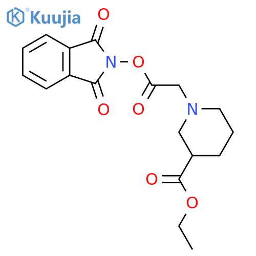 ethyl 1-{2-[(1,3-dioxo-2,3-dihydro-1H-isoindol-2-yl)oxy]-2-oxoethyl}piperidine-3-carboxylate structure