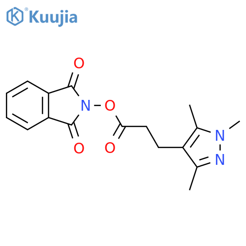 1,3-dioxo-2,3-dihydro-1H-isoindol-2-yl 3-(trimethyl-1H-pyrazol-4-yl)propanoate structure
