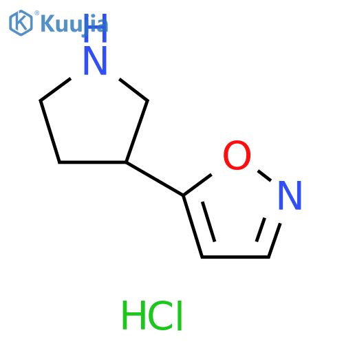 Isoxazole, 5-(3-pyrrolidinyl)-, hydrochloride (1:1) structure