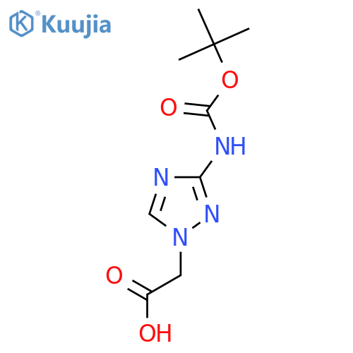 2-(3-{[(tert-butoxy)carbonyl]amino}-1H-1,2,4-triazol-1-yl)acetic acid structure