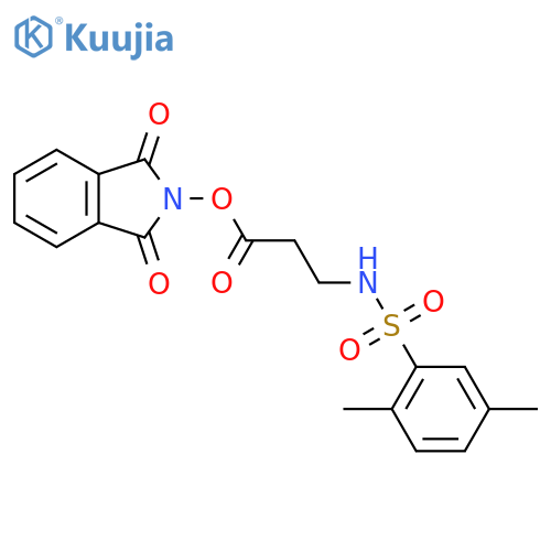 1,3-dioxo-2,3-dihydro-1H-isoindol-2-yl 3-(2,5-dimethylbenzenesulfonamido)propanoate structure