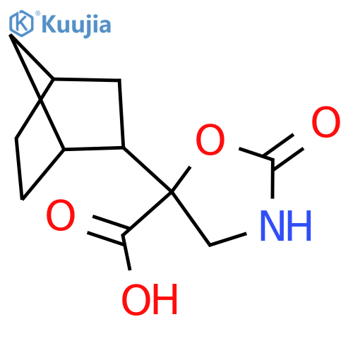 5-(2-Bicyclo[2.2.1]heptanyl)-2-oxo-1,3-oxazolidine-5-carboxylic acid structure
