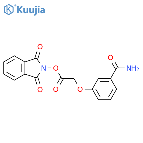 1,3-dioxo-2,3-dihydro-1H-isoindol-2-yl 2-(3-carbamoylphenoxy)acetate structure