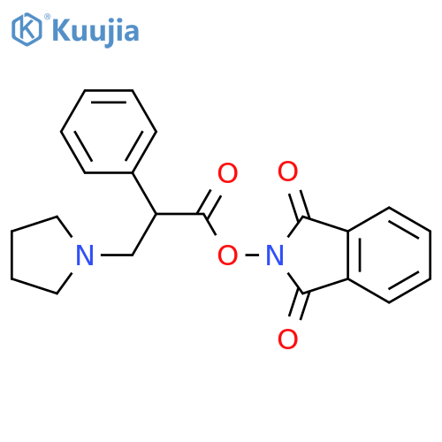 1,3-dioxo-2,3-dihydro-1H-isoindol-2-yl 2-phenyl-3-(pyrrolidin-1-yl)propanoate structure