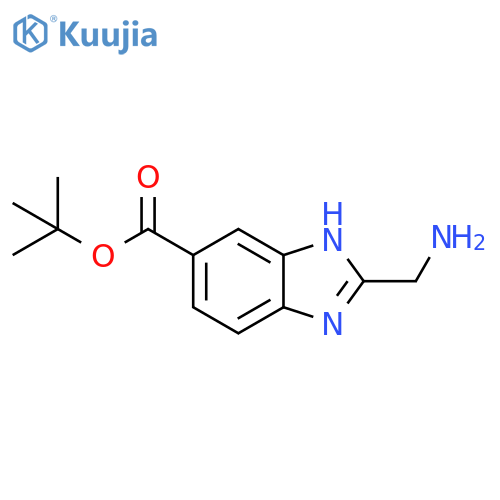 tert-butyl 2-(aminomethyl)-1H-1,3-benzodiazole-5-carboxylate structure