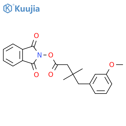 1,3-dioxo-2,3-dihydro-1H-isoindol-2-yl 4-(3-methoxyphenyl)-3,3-dimethylbutanoate structure