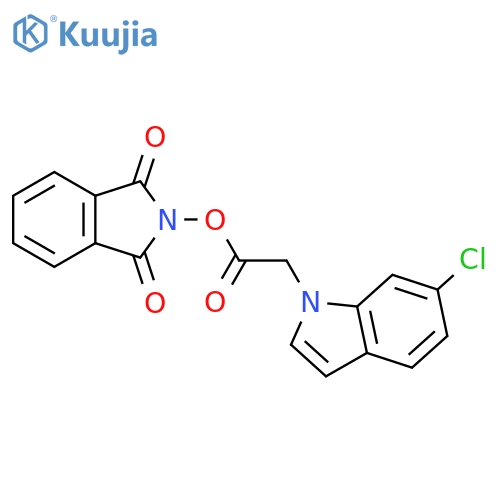 1,3-dioxo-2,3-dihydro-1H-isoindol-2-yl 2-(6-chloro-1H-indol-1-yl)acetate structure