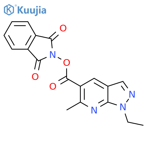 1,3-dioxo-2,3-dihydro-1H-isoindol-2-yl 1-ethyl-6-methyl-1H-pyrazolo[3,4-b]pyridine-5-carboxylate structure